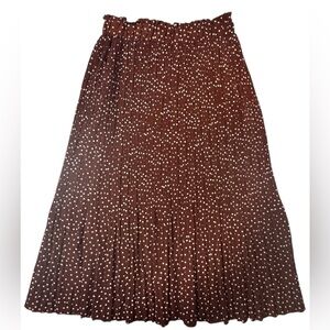 Elegant‎ Brown Pleated A-Line Skirt
